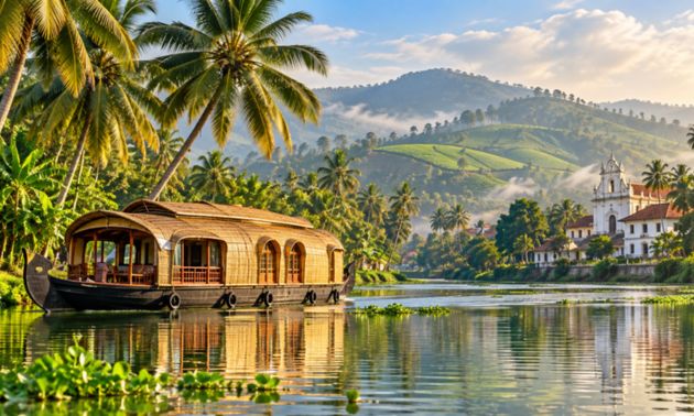 Kerala backwaters and traditional houseboat